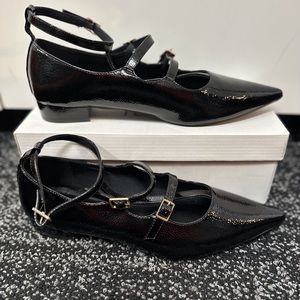 ASOS Design Black Strappy Flat Size US 11